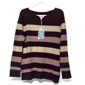 Market and spruce sweater maroon stripped sweater